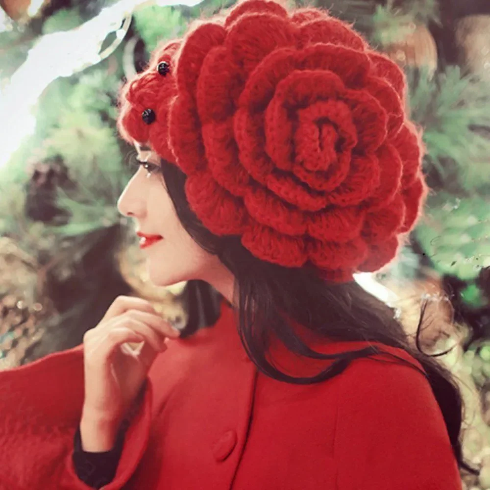 Rose Donna Floral Crochet Hat | Retro Vintage Style - Picture 5 of 6